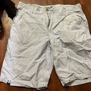 Mens Pin Stripe - Blue and White Striped Express Shorts Size 31